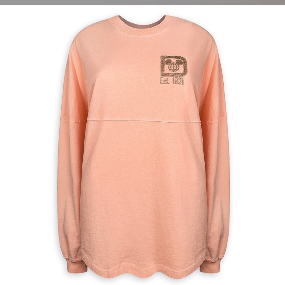 Walt Disney World Spirit Jersey - Rose Gold Peach Glitter Print Size XS